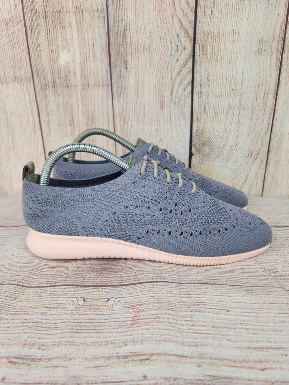 Cole Haan ZeroGrand Stitchlite Knit Oxford Womens Size 7.5 Gray Pink Dress Shoes